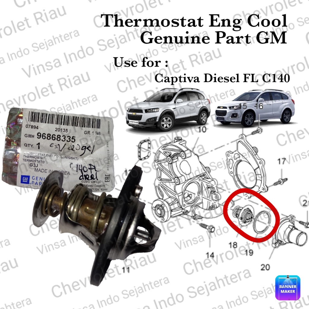 Jual Thermostat chevrolet captiva FL diesel captiva NFL diesel aveo old ...