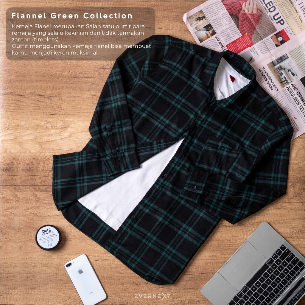 Jual FLANNEL KEMEJA LENGAN PANJANG KOTAK HITAM PREMIUM XXL JUMBO FLANEL