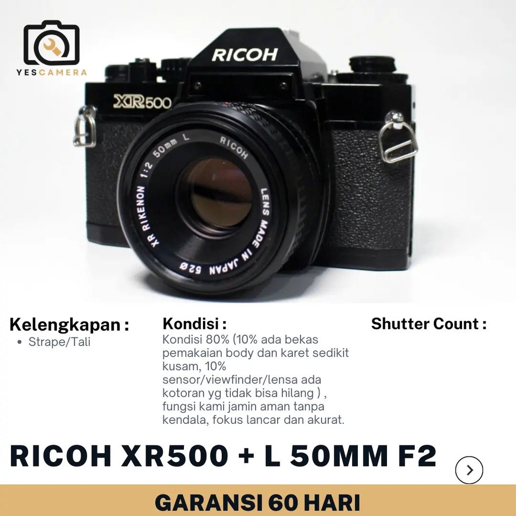 Jual Kamera Analog Ricoh XR 500 Siap Pakai Garansi Bulan Kamera