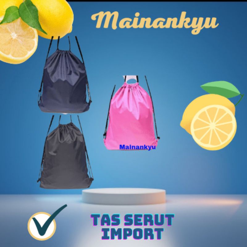 Jual (MAINANKYU) Tas Serut Ransel / Goodie bag / Tote Bag / String Bags