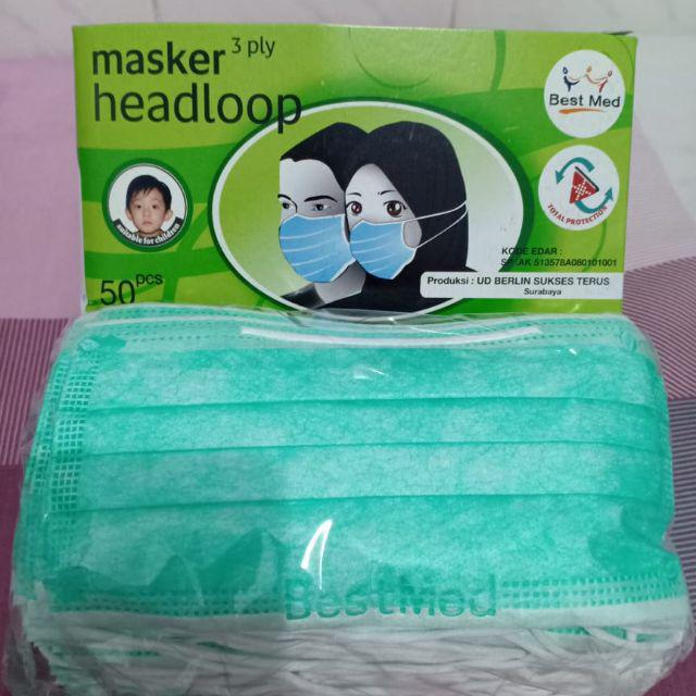 Jual Masker Bestmed 3ply 1box 50pcs | Shopee Indonesia