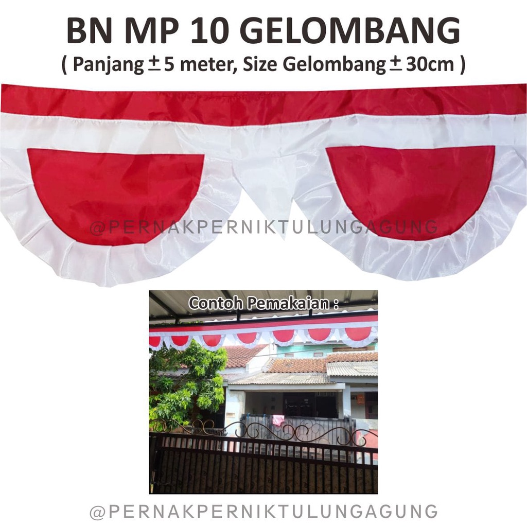 Jual Bendera Merah Putih 10 Gelombang - Umbul umbul rumbai - Hiasan ...