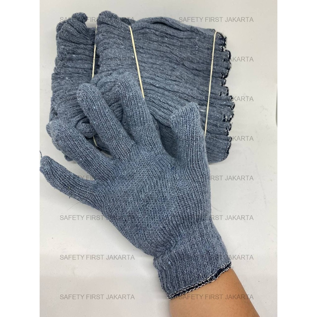 Jual Sarung Tangan Rajut Katun Tipe Benang 3 8 Abu Hand Gloves Per Lusin Isi 12 Pasang