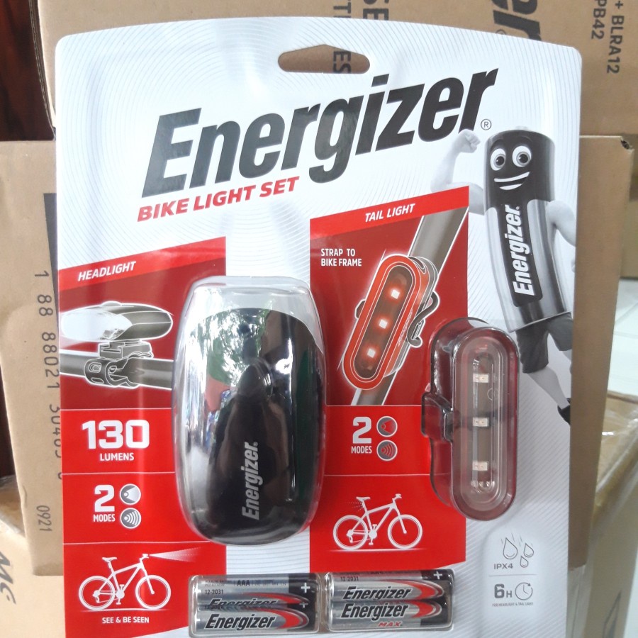 Jual LAMPU SEPEDA / ENERGIZER BIKE LIGHT SET / 130 LUMENS DEPAN