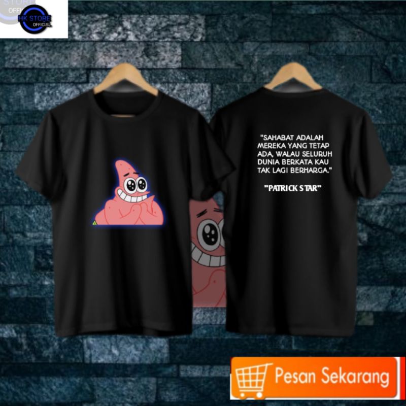 Jual kaos t-shirt kartun Spongebob kata-kata keren Patrick star tentang ...