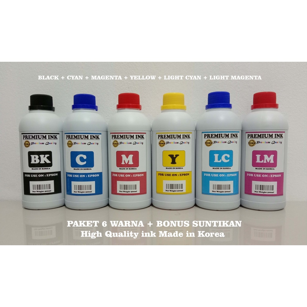 Jual Paket 6 Warna Tinta Refill Epson Isi 500ml Premium Ink Made In Korea Shopee Indonesia 1913