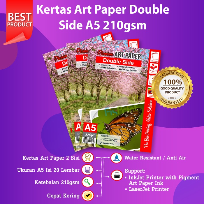 Jual Kertas Art Paper A5 210gsm 210 gsm Print Foto Photo Double Side Shopee Indonesia