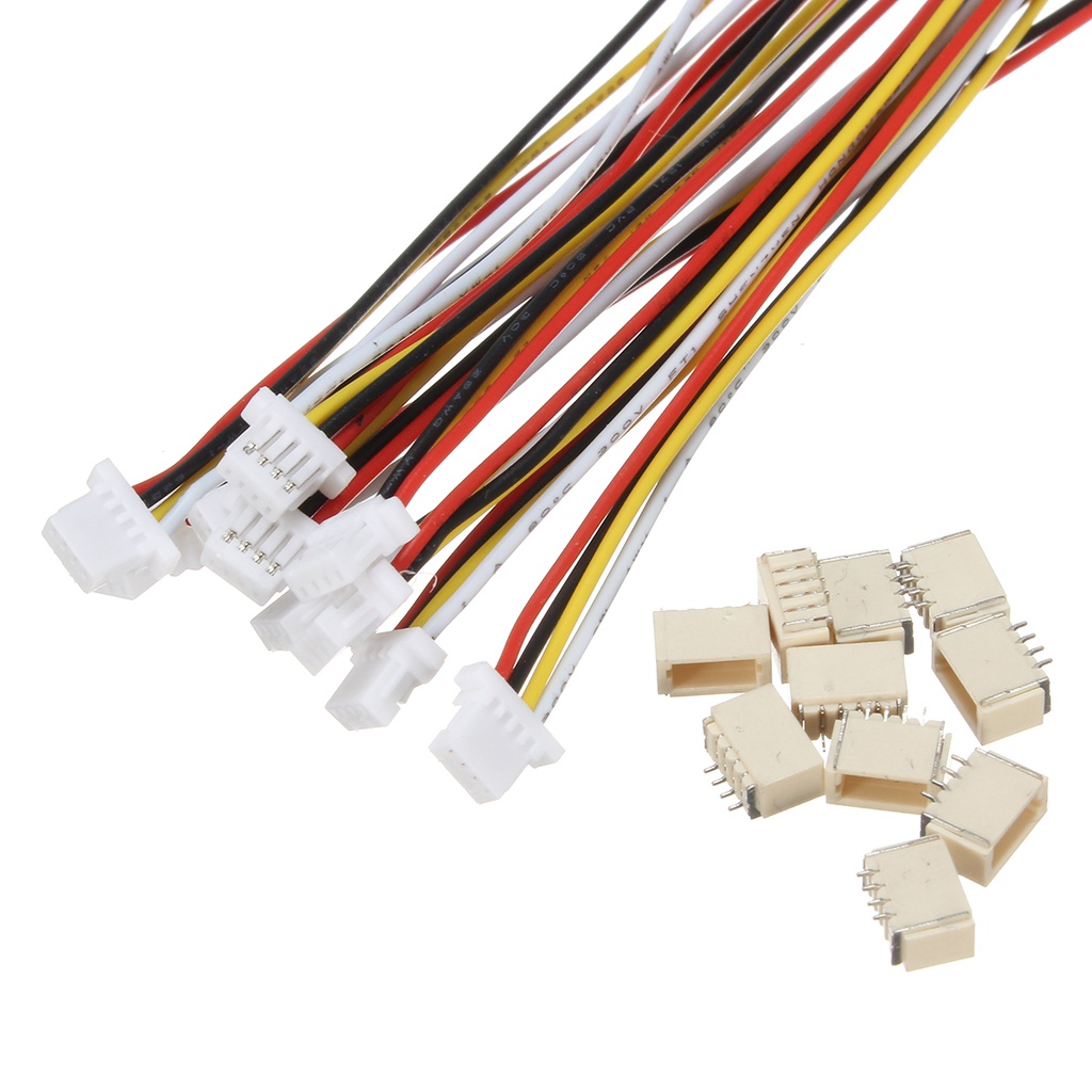 Harissess - Set di 495 connettori JST SH 1,0 mm, 2/3/4/5/6/7/8/9/10 pin, alloggiamento femminile, adattatore Pitch JST, SH 1,0 mm, morsetto di