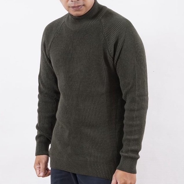 Jual Sweater Rajut Pria Leher Tinggi Baju Dinggin Pria Korea Boneh_Clot