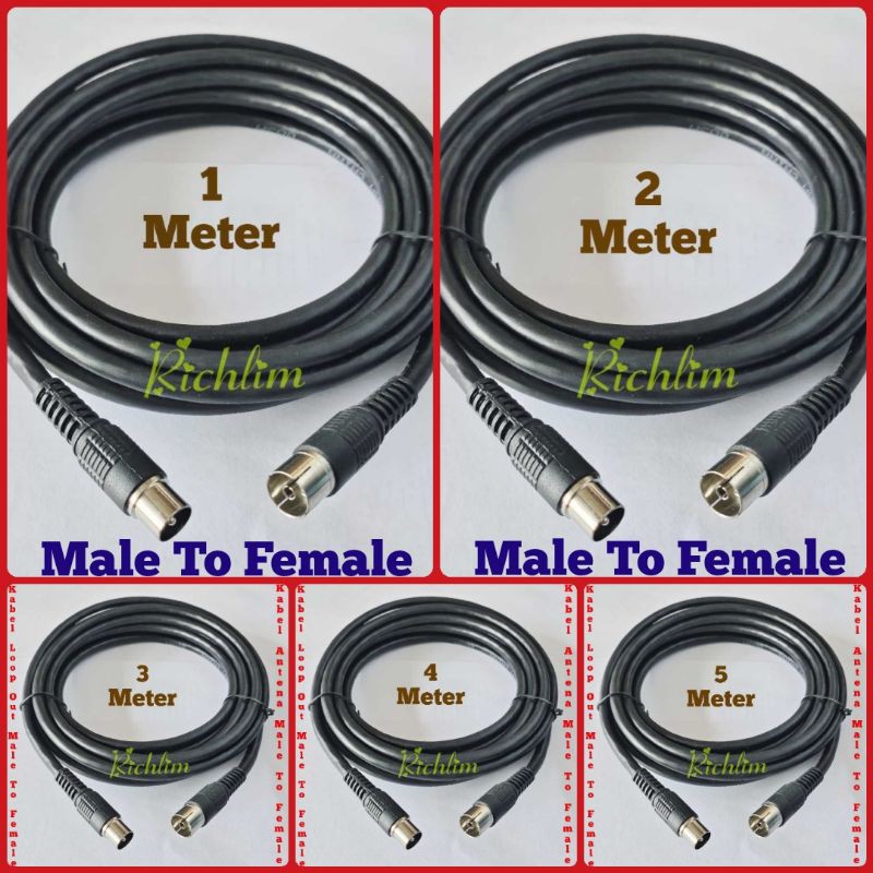 Jual Kabel Loop Out Antena TV Male To Female / Kabel Antena TV Jumper ...