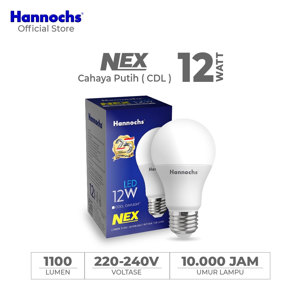 Jual Hannochs Lampu Bohlam LED NEX 12W Cahaya Putih | Shopee Indonesia