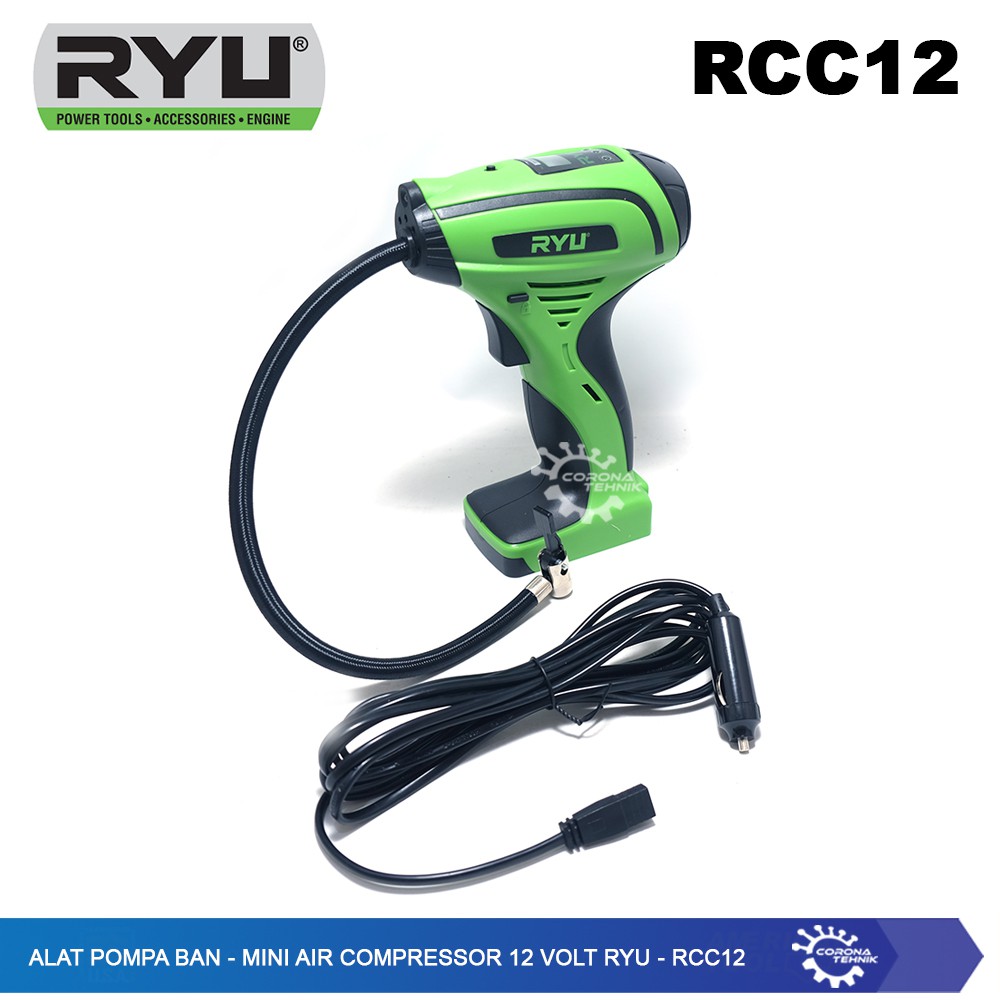 Jual RCC12 - Alat Pompa Ban - Mini Air Compressor 12 Volt Ryu | Shopee ...