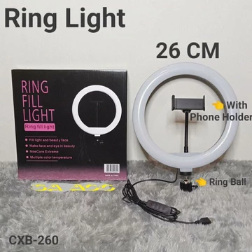 Ring Light Led 26Cm Lampu 26 Cm Make Up Vlog Ringlight Tripod 2.1M