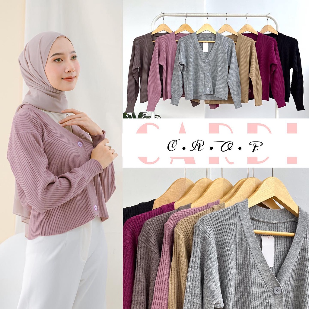 Jual Cardi Crop Rajut / Cardigan Crop Kekinian Terbaru | Shopee Indonesia