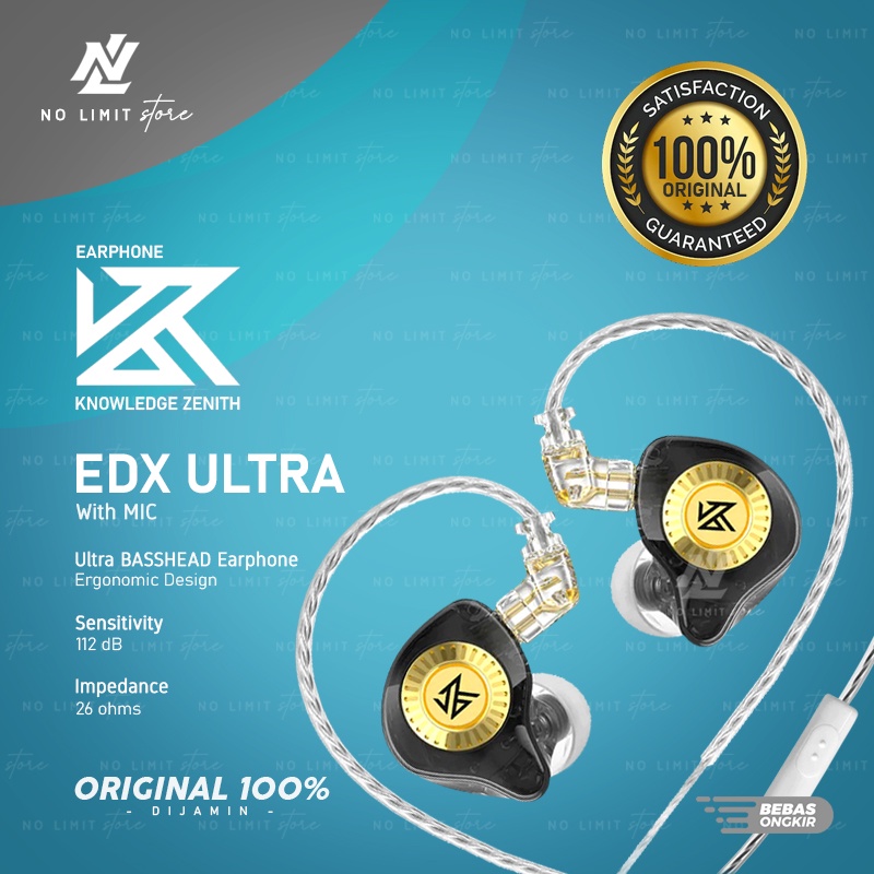 Jual Knowledge Zenith KZ EDX Ultra Basshead Earphone with MIC | Shopee ...