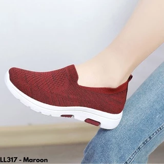 SNEAKERS WANITA TANPA TALI IMPORT BATAM CANTIK ANTI SLIP NYAMAN OLAHRAGA LL317