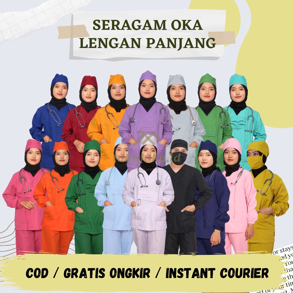 Jual Seragam Oka Lengan Panjang Baju Operasi Oka Baju Perawat Baju Ok Shopee Indonesia 