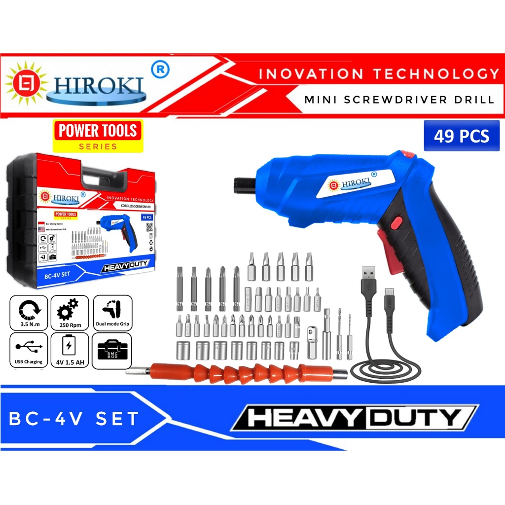 Jual Hiroki Mesin Bor Cordless Cordles Baterai Mini Screwdriver Tool