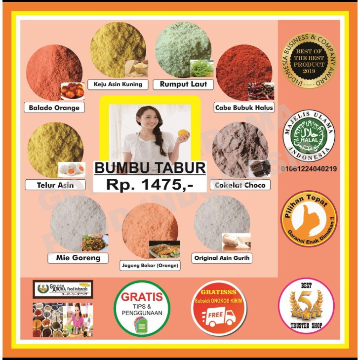 Jual Bumbu Bubuk Tabur Aneka Varian Rasa Balado Rumput Laut Untuk ...
