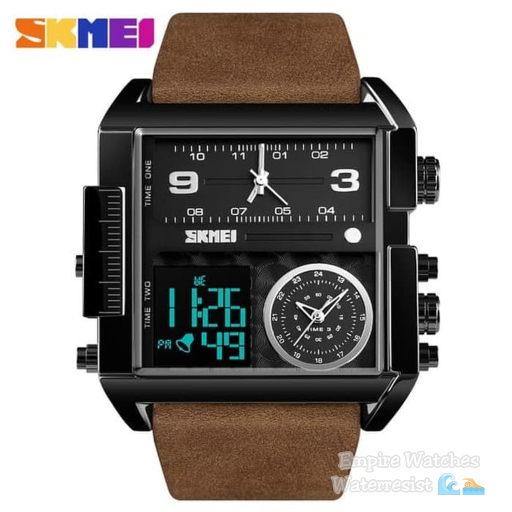 Jual Jam Tangan Skmei 1391 Pria Analog Digital Strap Leather