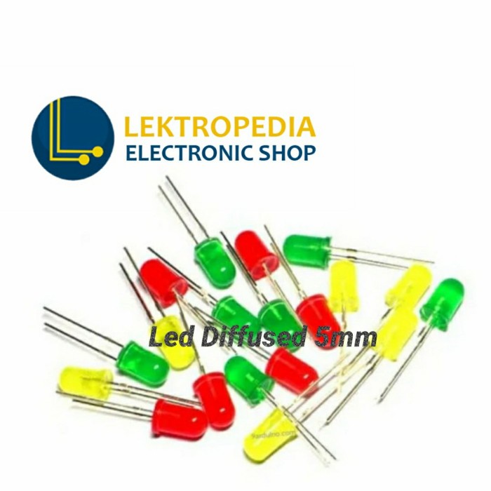 Jual Led 5mm diffused merah hijau kuning lampu kecil diode red green ...