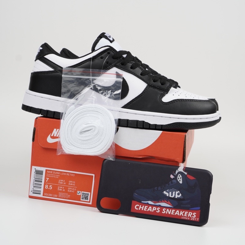 Jual Sepatu Nike SB Dunk Low Black White Shopee Indonesia