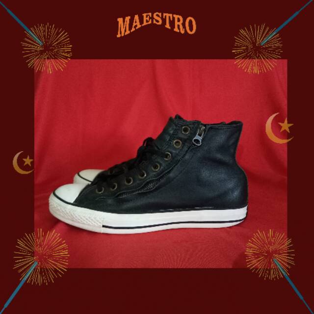 Converse hotsell leather zipper