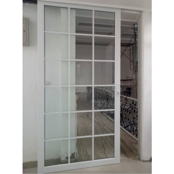 Jual pintu geser alumunium dan kaca list ornamen uk.80x200 or 90x200