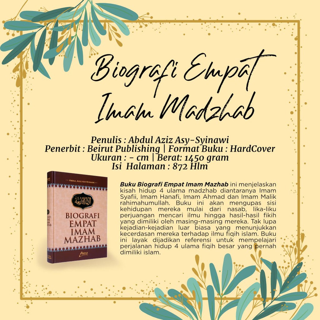 Jual Imam Madzhab (biografi Empat Imam Mazhab) | Shopee Indonesia