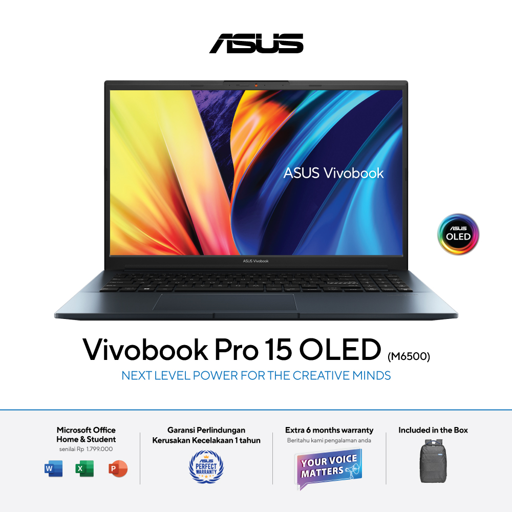 Jual Asus Vivobook Pro 15 OLED M6500QC-OLEDS551 AMD Ryzen R5-5600H ...