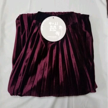 Inkini Rok Plisket Velvet Beludru Import Rok Panjang Muslim Rok Mayung Rok Plisket Glowing Korea