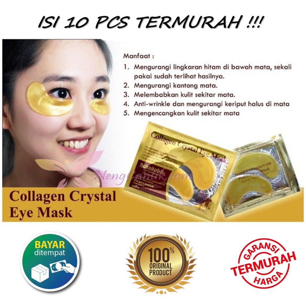 Jual TERMURAH 10 Pcs !!! Masker Mata Collagen Crystal Eye Mask ORIGINAL / Masker Mata Gold
