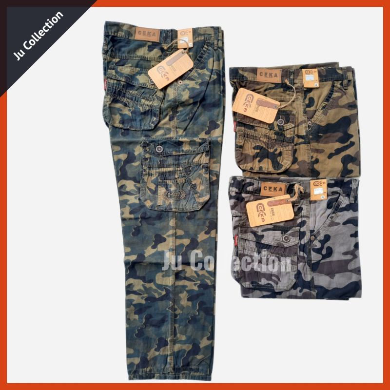 Jual Celana Panjang Pria Cargo / Kimpol Loreng Original Ceka JU020 ...