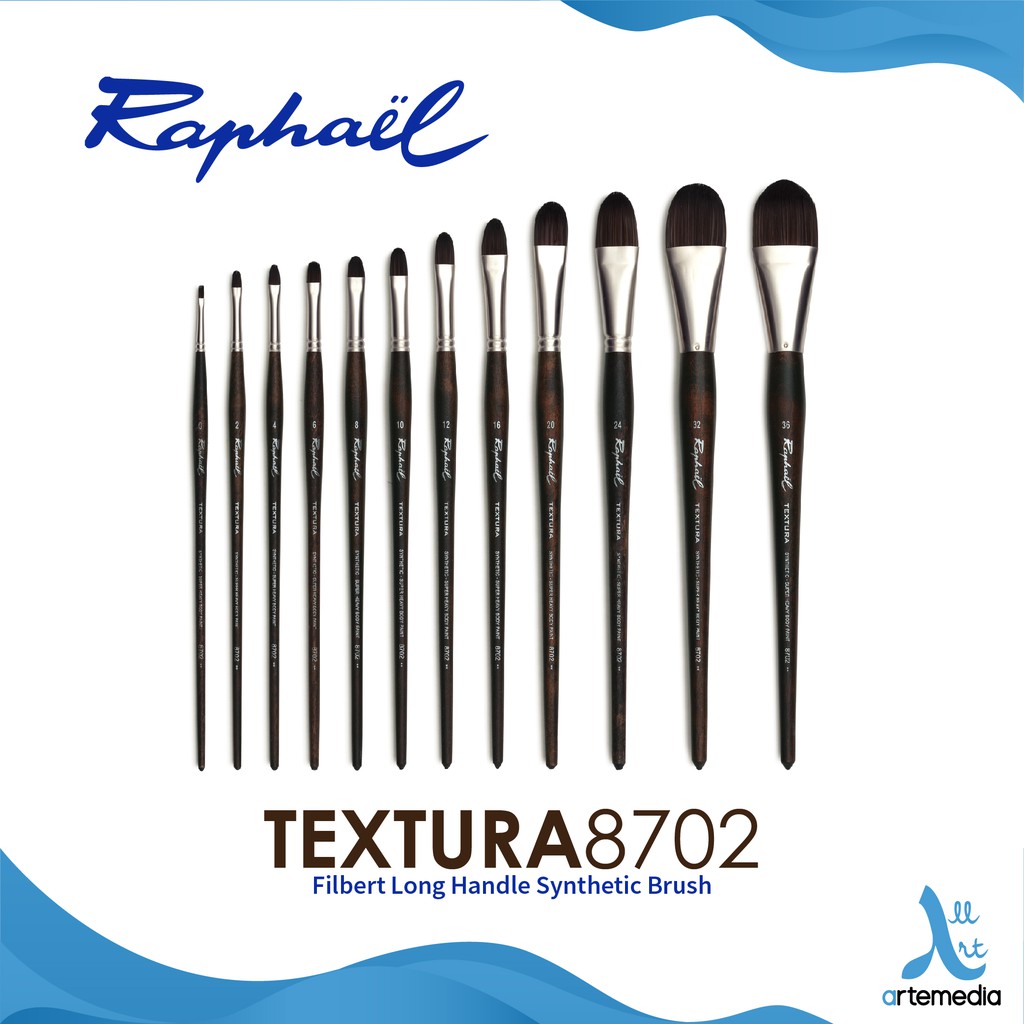 Jual Raphael 8702 Filbert Textura Synthetic Brush Long Handle Kuas Cat ...