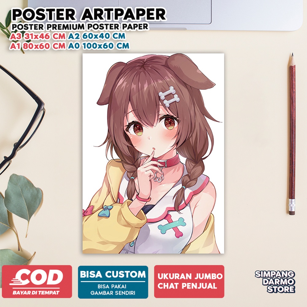 Jual Poster Inugami Korone Fans Korone-suki Hiasan Dinding Tema Anime ...