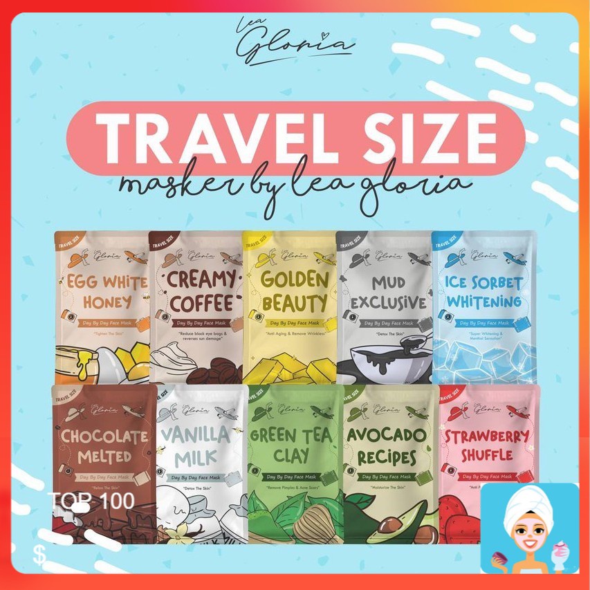 [ML] [TERMURAH! KEMASAN BARU!] TRAVEL SIZE MASKER WAJAH ORGANIK BY LEA GLORIA 10GR BUBUK MASK 10 GR GRAM