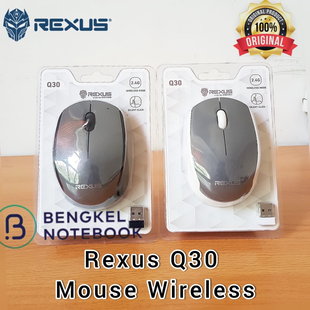 Jual Mouse Wireless REXUS Q30 Black Silver & White Silver | Shopee ...