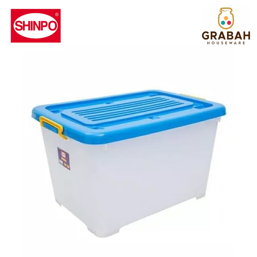 Jual Shinpo Container Serbaguna Real Box Plastik Roda 70 Liter CB70 ...