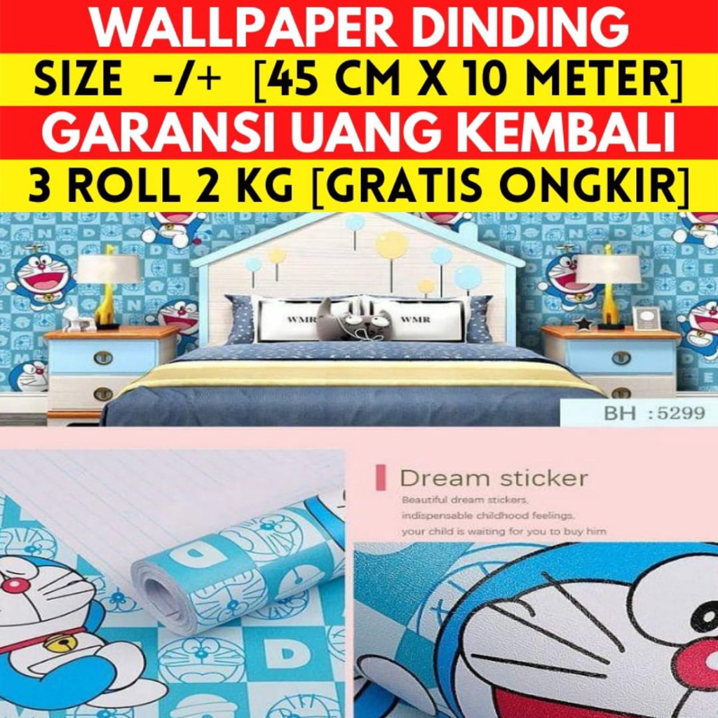 Jual si Wallpaper dinding kamar tidur 10 m 10 meter 45 cm x 10 m stiker ...