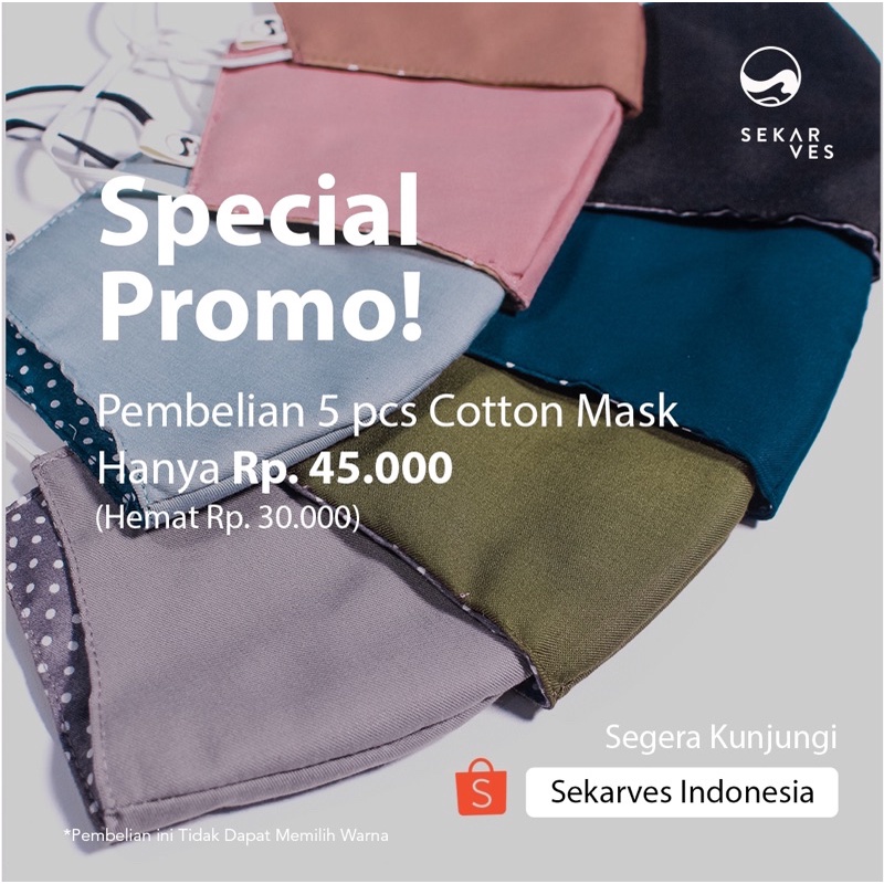 Jual Masker Kain Pack (Warna Random) | Shopee Indonesia