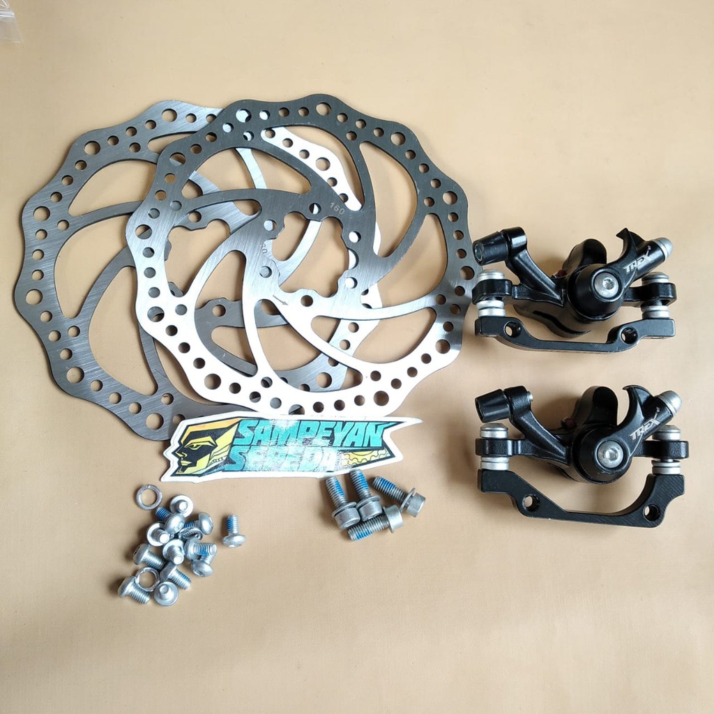 Jual Brake Set Kaliper Rem Sepeda Cakram Mekanik Plus Rotor 16 TREX ...