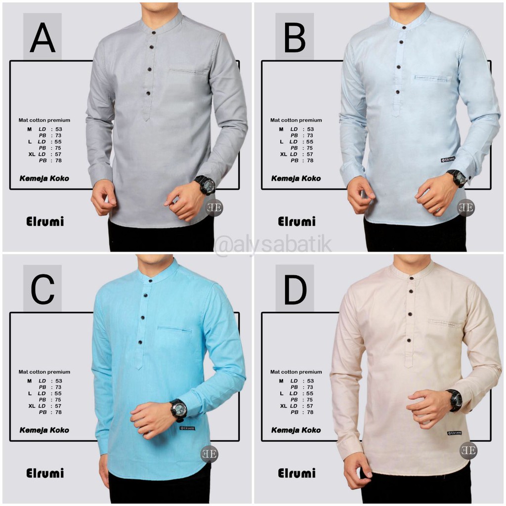 Jual BAJU KOKO MUSLIM POLOS DEWASA KEMEJA KOKO KEMKO PRIA LENGAN ...