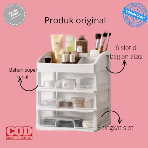 Jual HRG PROMO RAK KOSMETIK 3 SUSUN MODEL BARU RAK KOSMETIK 3 LACI ...