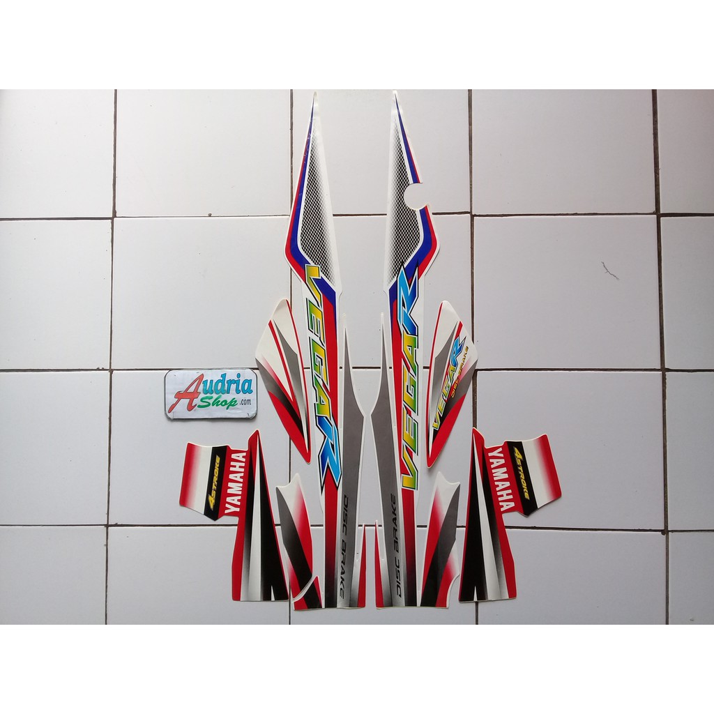Jual Stiker Striping Motor Yamaha Vega R 2004 Putih-Merah | Shopee ...