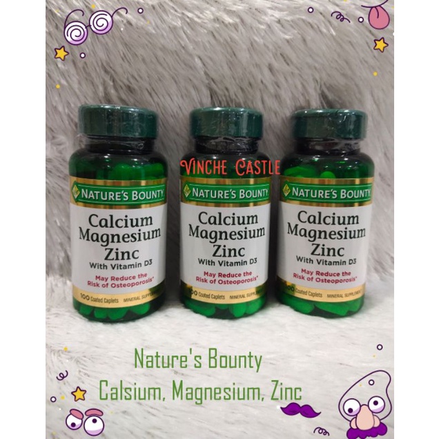 Jual Nature's Nature Bounty Calcium Magnesium Zinc with Vitamin D3 100