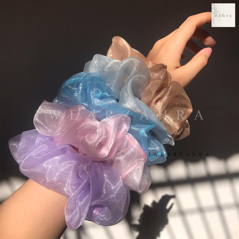 Jual SCRUNCHIE ORGANZA PASTEL - Ikat Rambut Cepol Cemol Kuncir Hijab ...