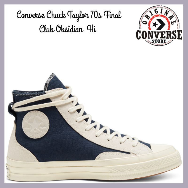 Jual ORIGINAL CONVERSE CHUCK TAYLOR 70s FINAL CLUB OBSIDIAN Hi 168604C MALE  | Shopee Indonesia