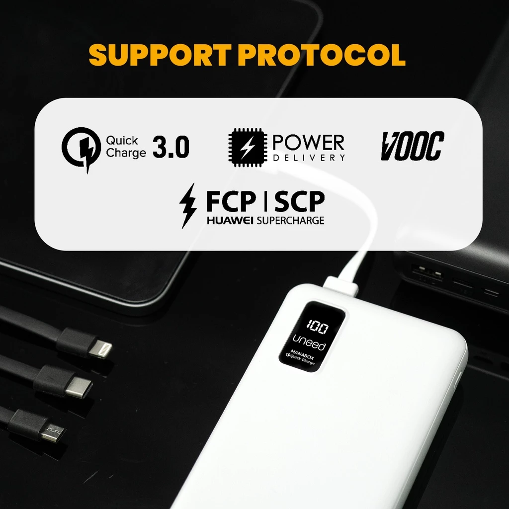 UNEED Powerbank Manabox Series 10000mAh / 20000mAh / 30000mAh Quick Charge 3.0 PD 22.5w