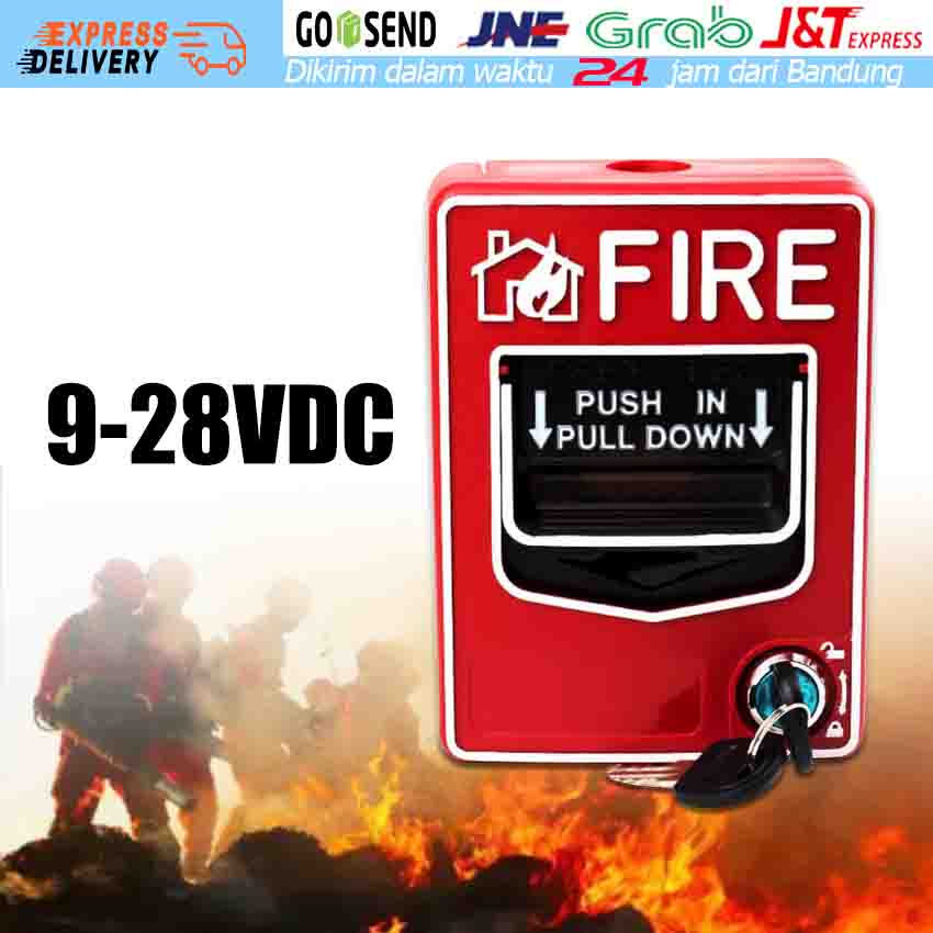 Jual RED break glass fire alarm Manual Tanda Kebakaran call point