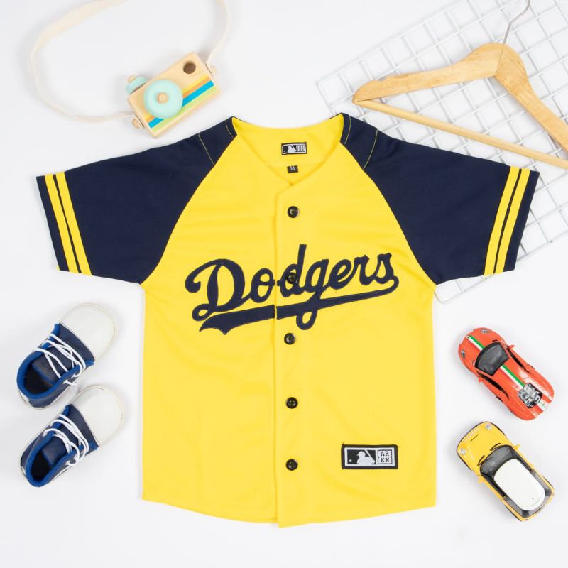 Baju baseball / Jersey baseball Dodgers maroon Ready stock qualitas premium  lokal